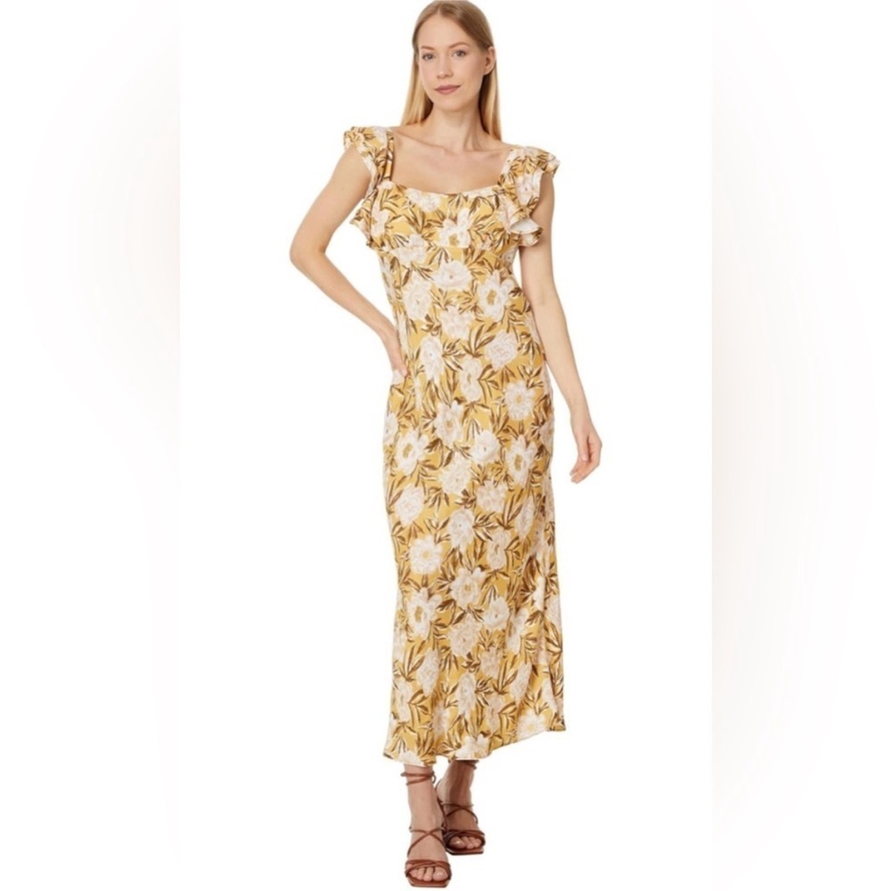 New Madewell Angelina Maxi Dress Yellow Floral Print Size 10